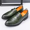 Luxury Retro Fashion Designer New Black Brown Green Casual Shoes For Men Penny Loafter Formal Wedding Dress Homecoming