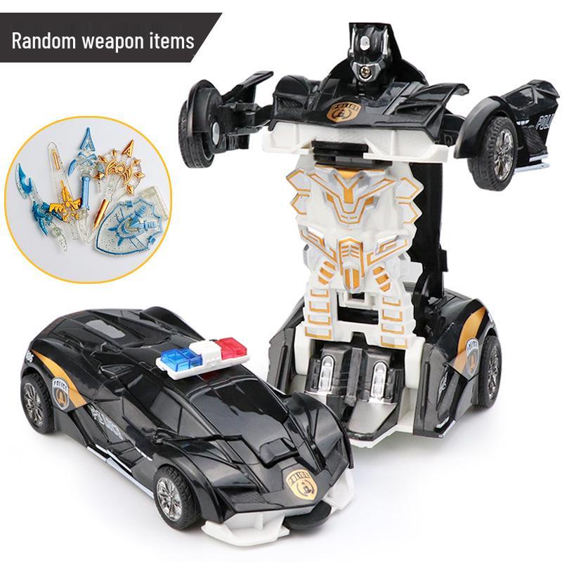 Popular Children's Deformed Toy Robot and Car Set for Educational Play at Street Markets and Night Stalls.