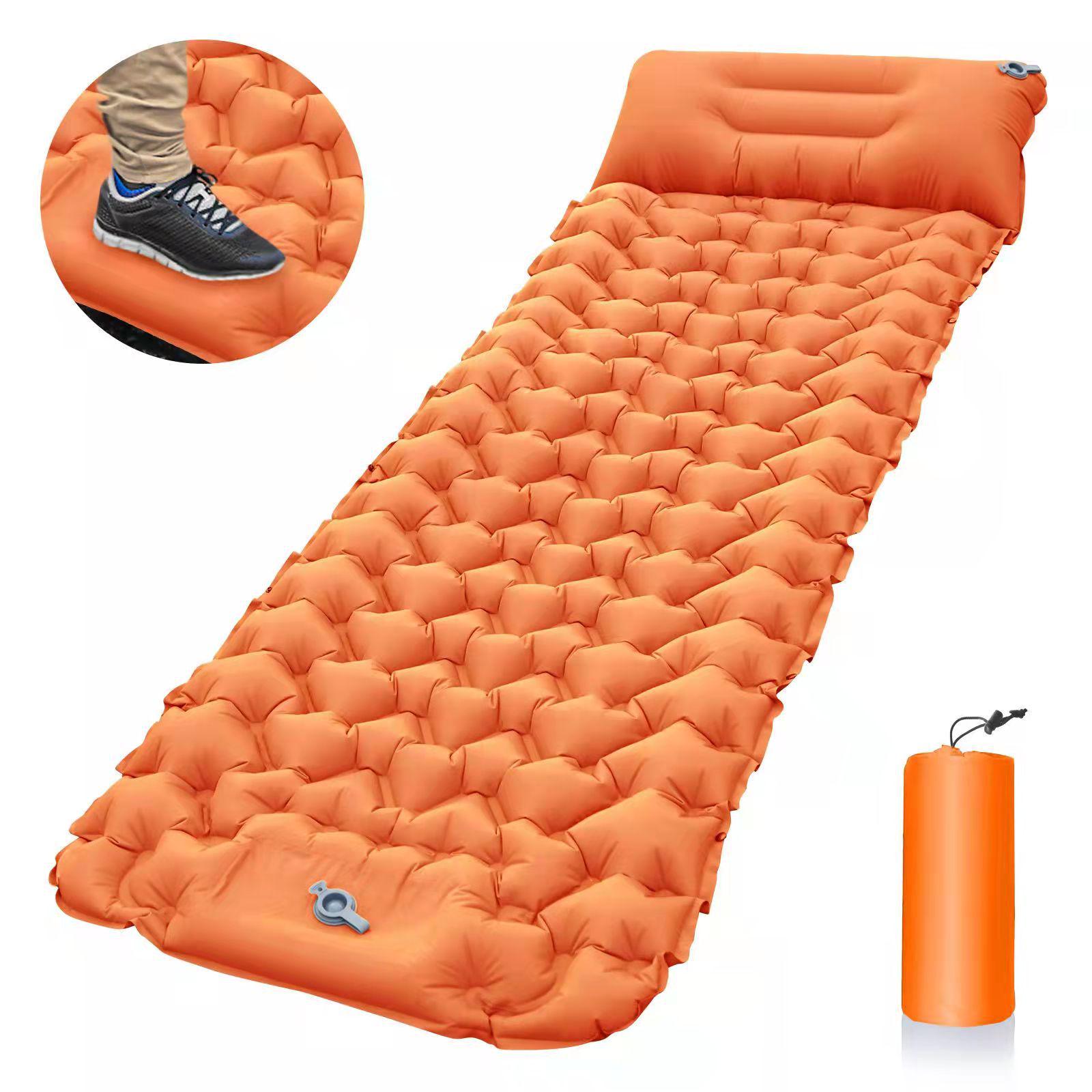 

Portable Inflatable Camping Mattress with Foot Pump - Outdoor Sleeping Pad оранжевый