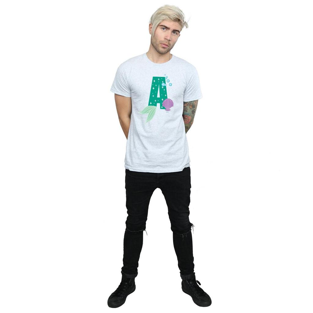 Disney Mens Alphabet A Is For Ariel T-Shirt