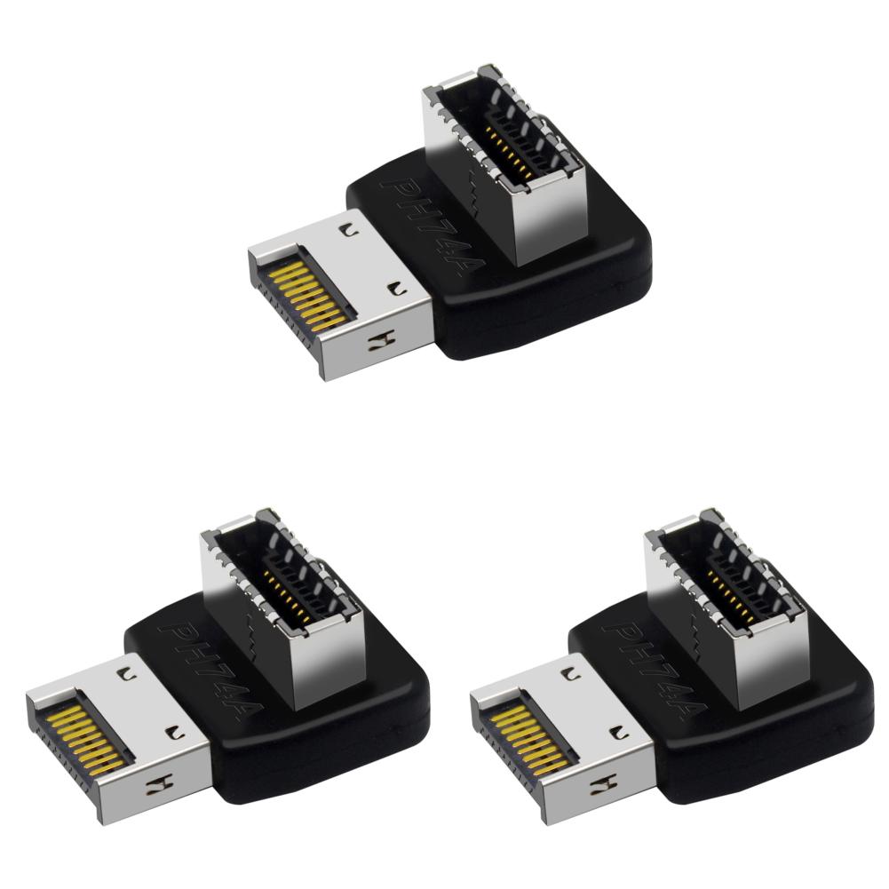 USB 3.1 Type E 90 Degree Converter Front USB C Header Adapter Vertical  Type E Header Converter for PC Motherboard