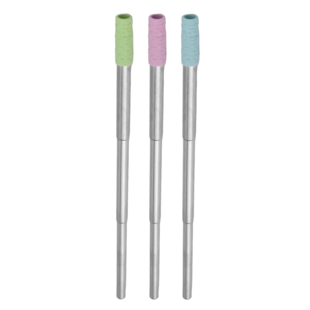 Collapsible Drinking Straw Reusable Eco Friendly Compact Foldable Straw Stainless Steel Convenient for Travel Work Kitchen Car