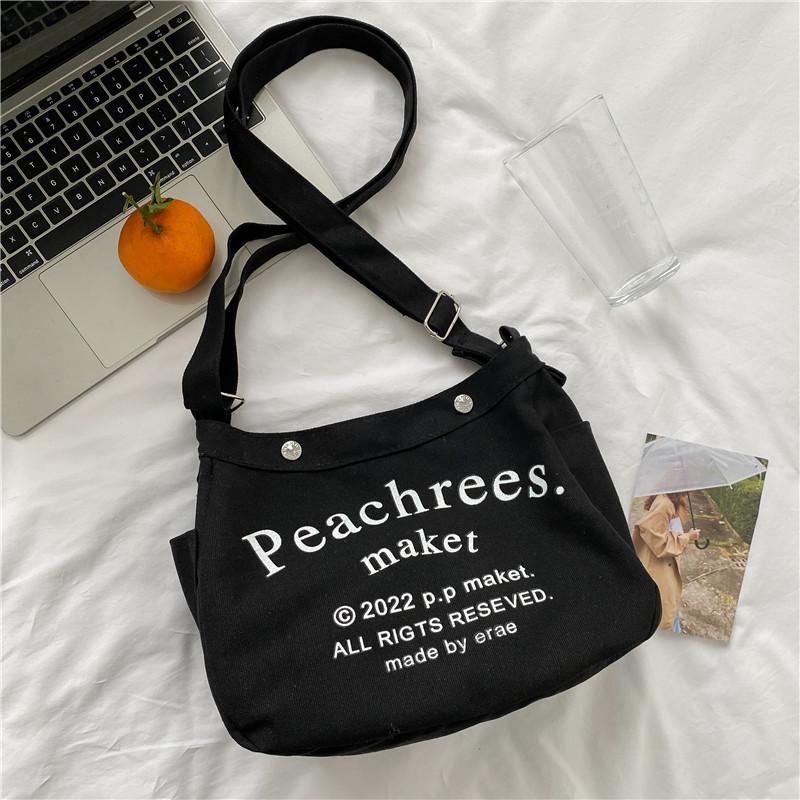 Large Capacity Leisure Bag Canvas Bag 2025 This Year Popular Campus Make-up One Shoulder Messenger Bag Spring and Summer Fashion Women