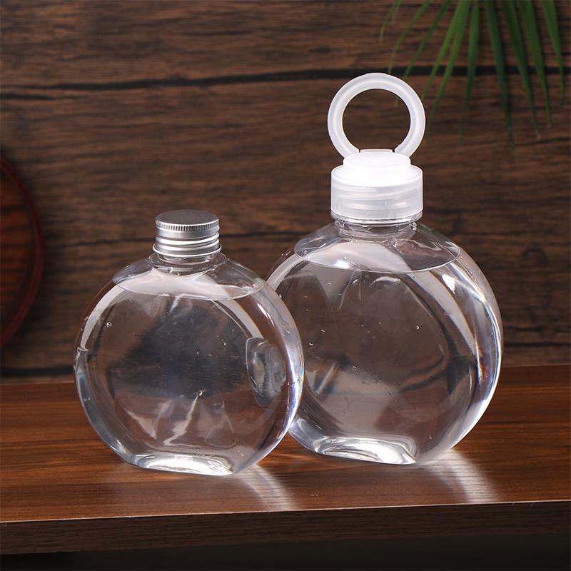 320/500Ml Flat Round Water Bottle Clear Milk Tea Coffee Bottle Drinking Bottles Portable Pet Juice Drink Bottle