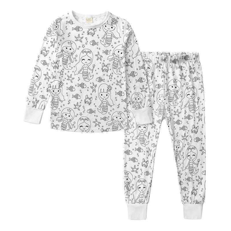 DIY Hand-Painted Graffiti Set: Long Sleeve & Pants Children s Pajamas 7 Years