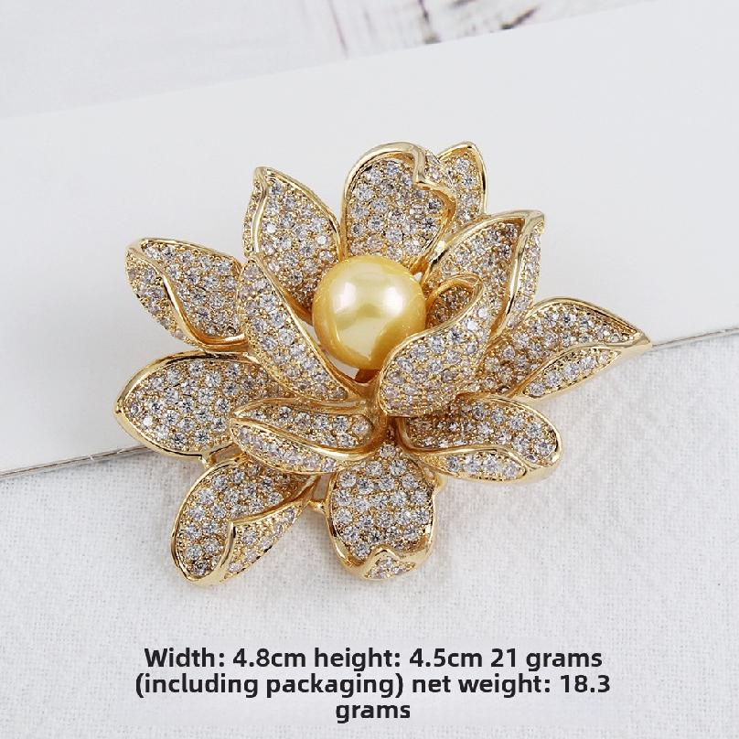 

Copper Micro Inlaid Cubic Zirconia Colorful Flower Fashion Brooch Gift Clothing Accessories Brooch золотой