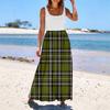 Ladies' Plaid Printed Summer Casual and Fashionable Sleeveless Long Dress