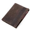 Custom RFID A4 Crazy Horse Leather Notebook Cover 13in iPad Pocket Card Slot Elastic Band 70-120 Sheets Folded Leaflet Binding