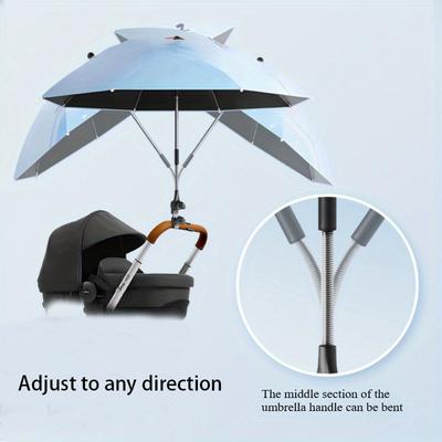 Universal Stroller Umbrella with UV Protection, Baby Stroller Parasol 85cm Diameter with Umbrella Clip Fixing Device,1PC