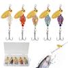 Fishing Spinner Baits Compact Saltwater Lures Vibrating Simulated 5 Pieces Hooks Bait For Adventures Freshwater Camping Men