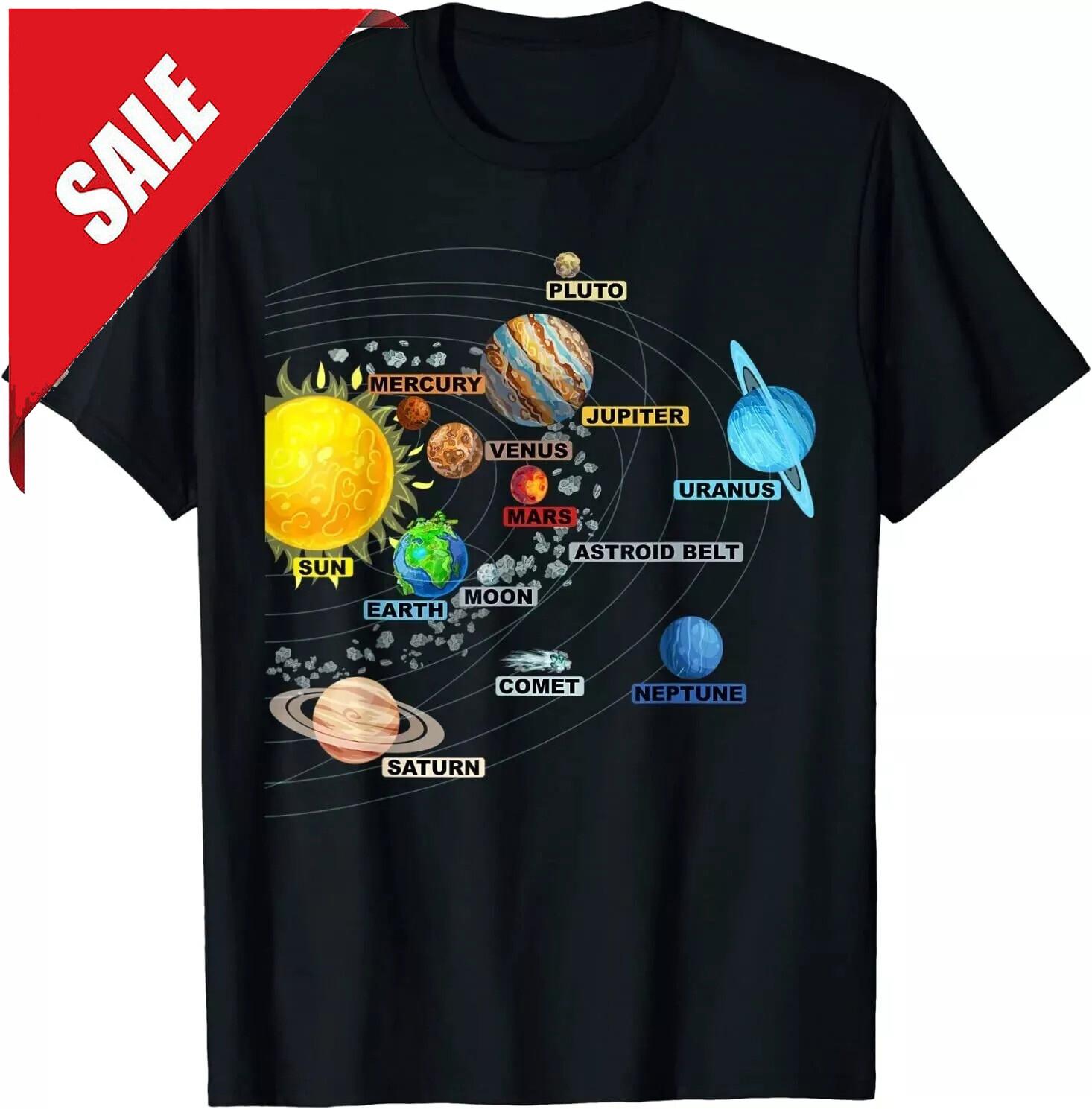 Solar System Planets Astronomy Space Science T-Shirt S