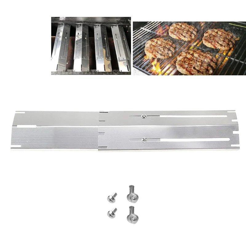 Universal Adjustable Tent Shield Stainless Steel Heat Plate Grill Burner Cover Heat Tent Grill Repair Kits for Gas Grill