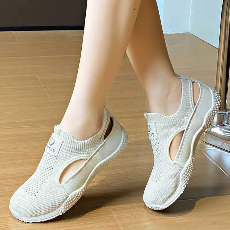 Fashion Slip-resistant Does Not Slip Thick Sole Women Shoes High Heels Size 44 Sport Woman Sneakers Drop Shipping Luxury Wide Foot