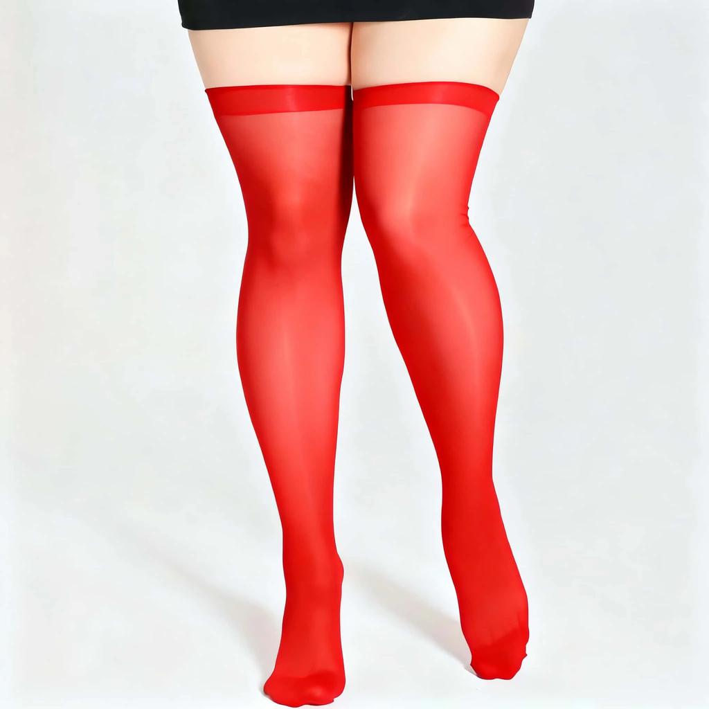 Plus Size Lace Trimmed Sexy Stockings For Women Long Hosiery With Lace Edging Stretchy Lace Stocking For Woman Plus Size Hosiery