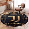 Custom Name Juventus Football Club Printed Round Rug Carpet Chair Rug Area Rug Entryway Doormats,for Office Chair Living Room Bedroom Kitchen Room.