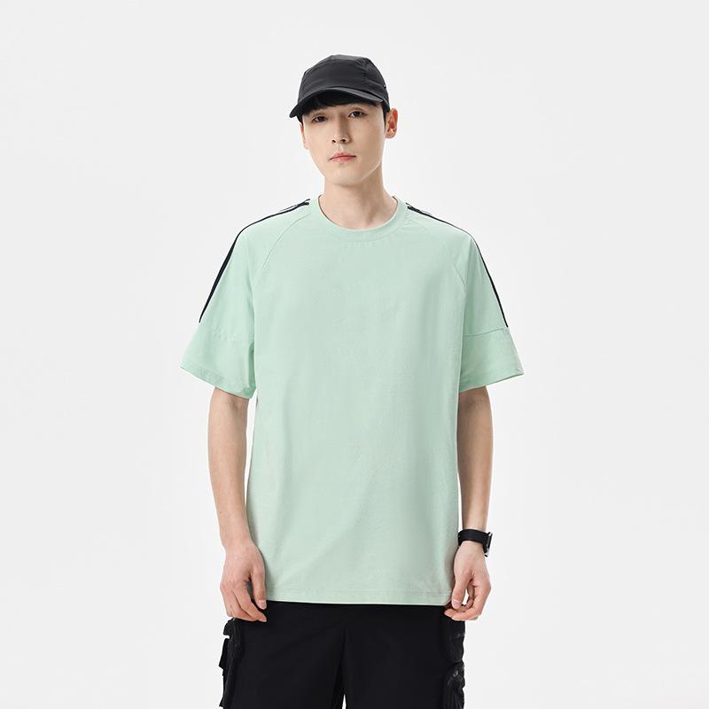 Solid-Color Crew-Neck Short-Sleeve T-Shirt Summer Men's Casual Versatile High-End Fashionable Top