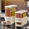 5 Compartments Beans Storage Bin Built-in Measuring Cup Grain Barrel Grain Storage Box  Oats