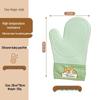 Silicone Heat-Resistant Non-Slip Oven Gloves, Thickened Two-Finger Design for Baking and Microwave Use