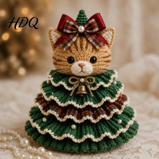 Decoración de Árbol de Navidad Hecha a Mano Kit de Ganchillo de Animales DIY Vaca de las Highlands Linda Paso a Paso Guía de Tejido Perro Salchicha Gato Kit de Manualidades para Principiantes Festivo