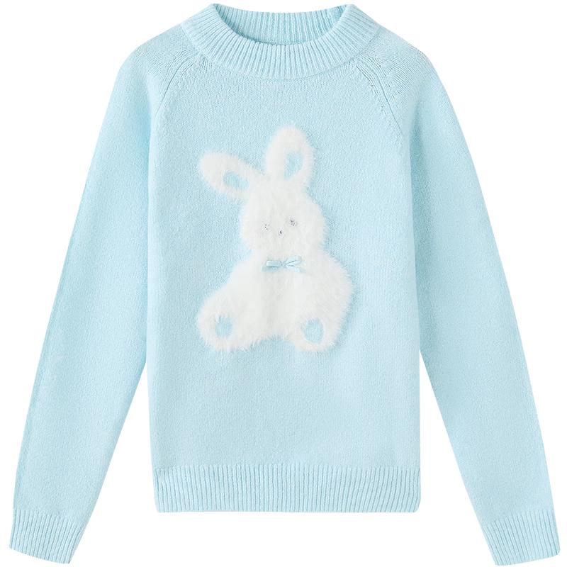 DEESHA Girls Winter Mock Neck Plush Knit Sweater 160