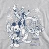 Disney Unisex Adult Merry, Bright And Tied Up In Lights Mickey Mouse Heather Sweatshirt