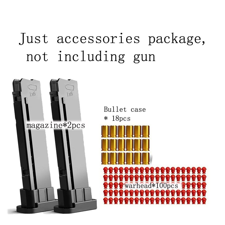 Pistol Shell Throwing Continuous Firing Blowback Soft Bullet Gun Empty Hanging Birthday Gift