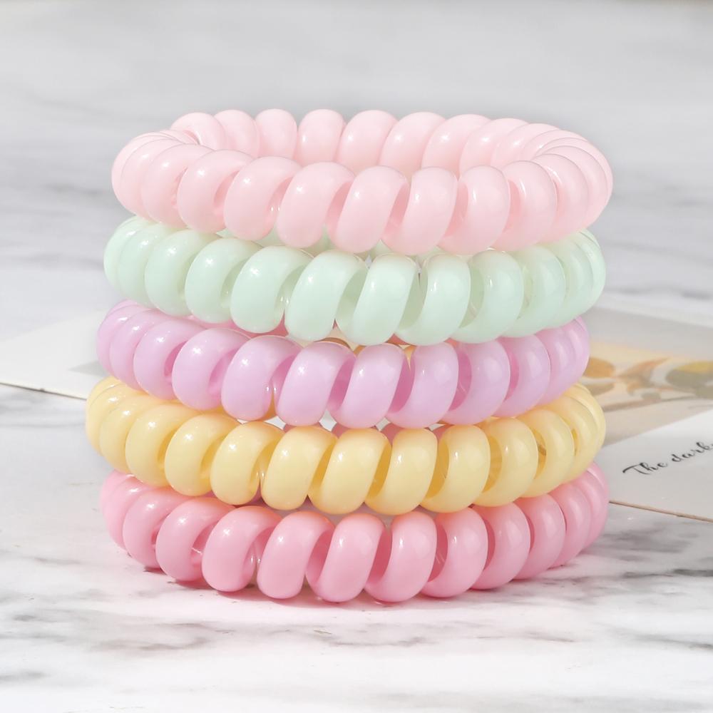5 buc/set Elastic Culori Bomboane Fir de Telefon Simplu Benzi de Păr pentru Femei Coadă de Păr pentru Copii Fete Scrunchies Bandă de Păr Gumă Cadouri