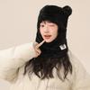 Cute Bear Pullover Cap Warm Neck Warmer New Hooded Hat  Gift