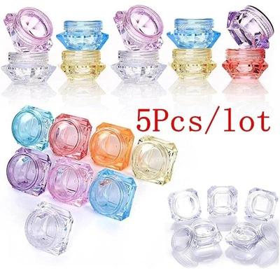 5 Unidades/lote 5g Pote Cosmético Vazio Sombra Maquiagem Creme Facial Recipiente Pote para Bálsamo Labial(Cor aleatória)