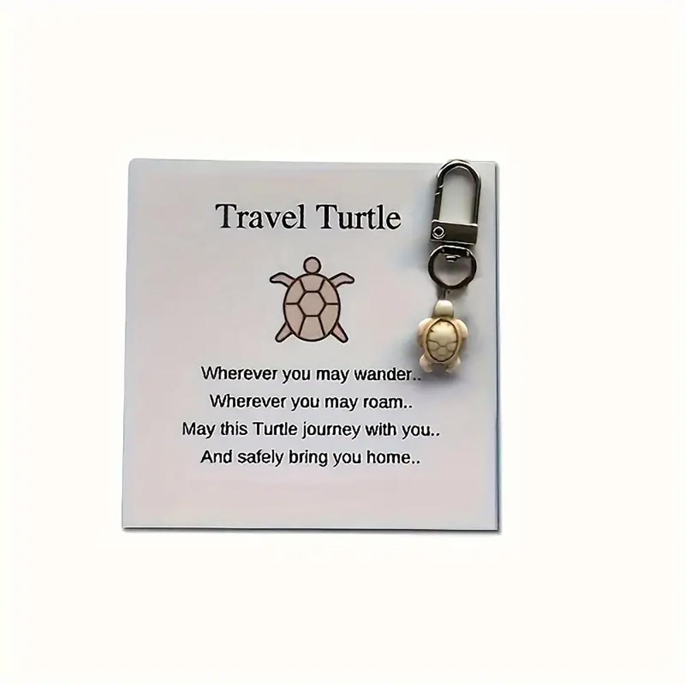 Creative Diy Travel Turtle Keychain Birthstone Turquoise Jewelry Pendant Couple Family Keychain Pendant