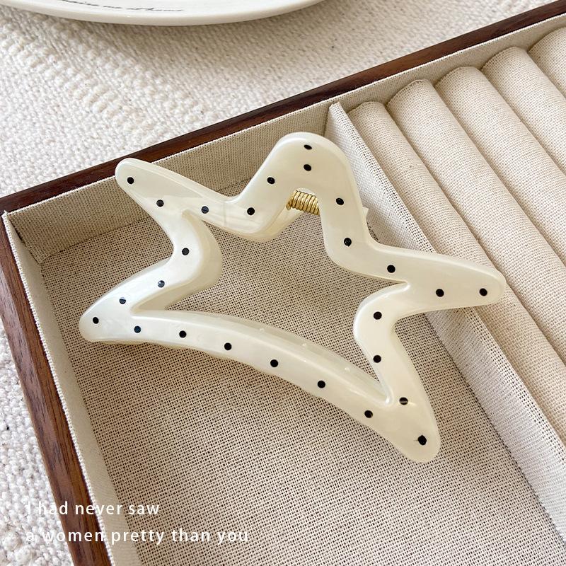 Preț 10 USD 3D franceză Dot negru alb păr gheare femei dulce acrilic geometric arc stea rechin clip păr clip accesorii elegante pentru păr agrafe