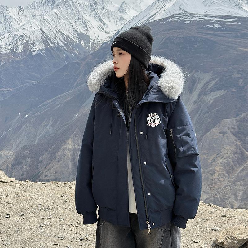 Big Fur Collar Down Cotton-padded Jacket for Women's Winter New Parker Loose Cotton-padded Jacket Thickened Warm Cotton-padded Jacket