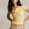 Polo Ralph Lauren FW23 Solid Slim Fit Casual Short Sleeve Polo Shirt Women tops Autumn-Yellow WMPOKNINB920118-700