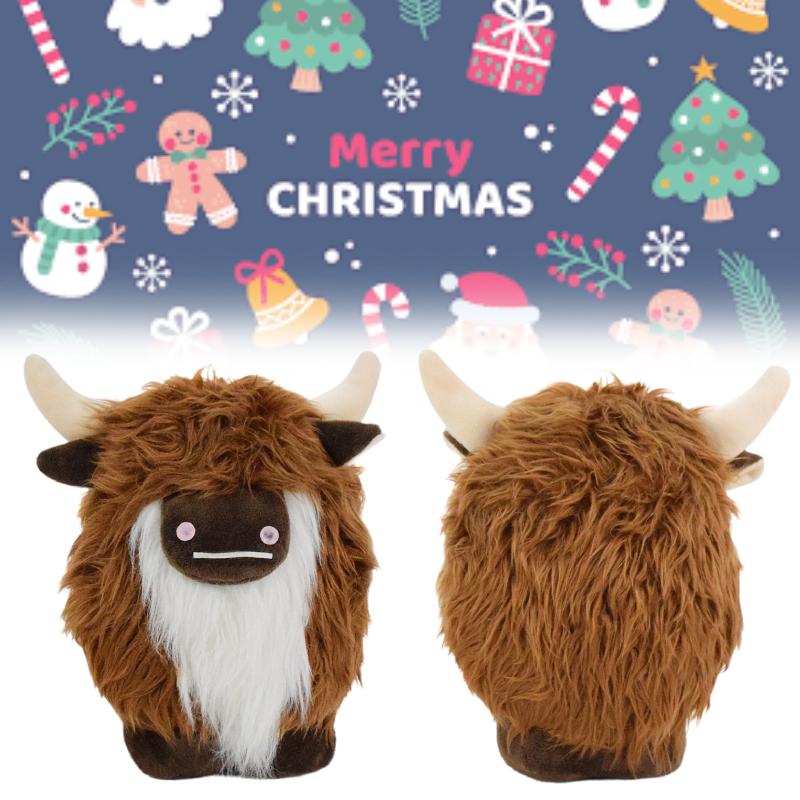 Cattle Highland Scottish Plush Toy Long Hair Bull Doll Xmas Gift Decoration