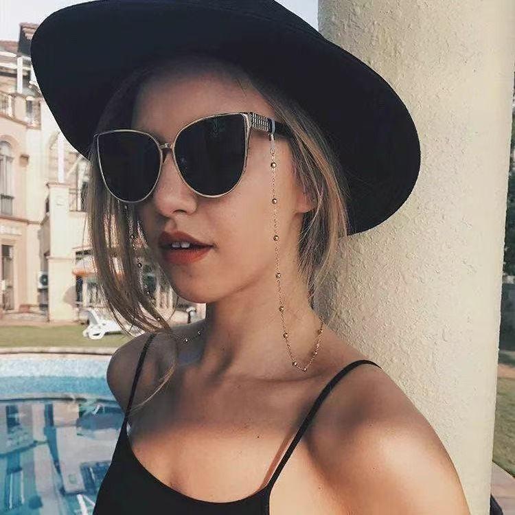 Cross-border Fashion: Twisted Pearl Bead & Snake Chain Eyeglass and Mask Necklace Accessory