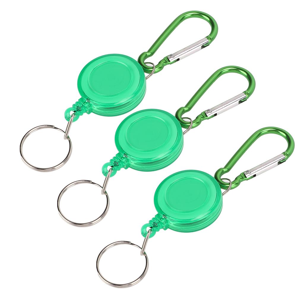 3 Stück Nylonseil Teleskopisches Einbrecherwerkzeug Mini Anti-Verlust Einziehbarer Zugschlüsselanhänger SchnalleGrün