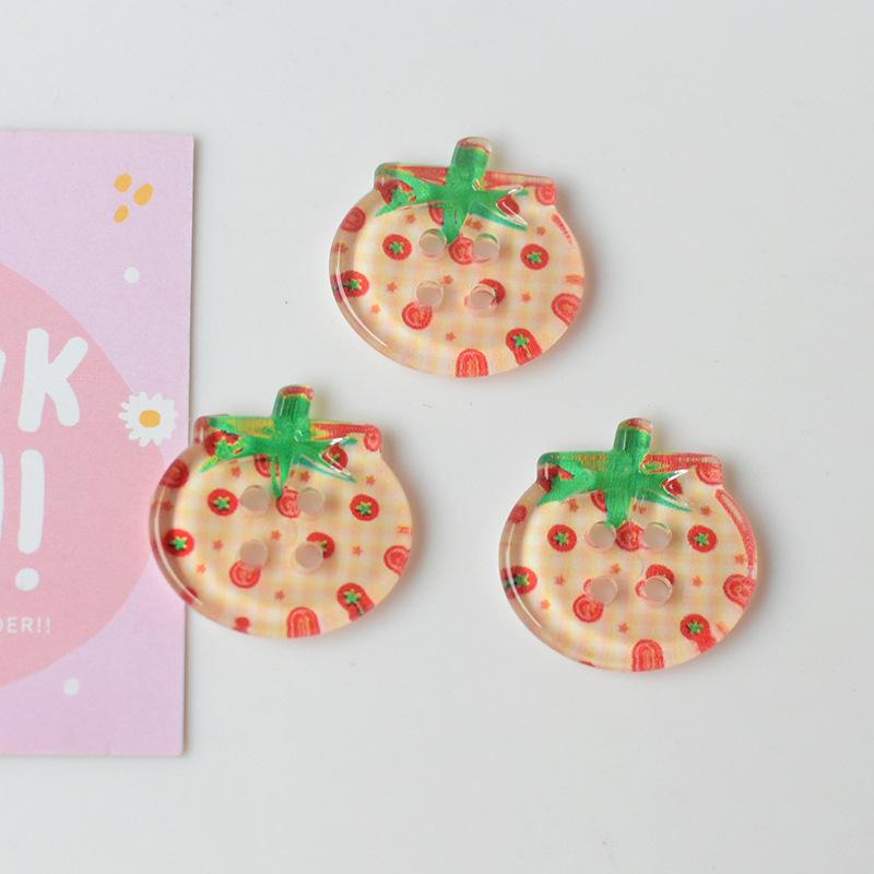 8/10/15Pcs Tomato Clear Buttons, DIY Sewing Accessories, Cute Jacket Cardigan Decoration, Button Up Garment