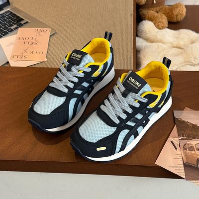 Retro Color Matching Platform German Training Shoes Ballet 2025 New Mesh Breathable Comfortable Light Casual Forrest Gump Shoes