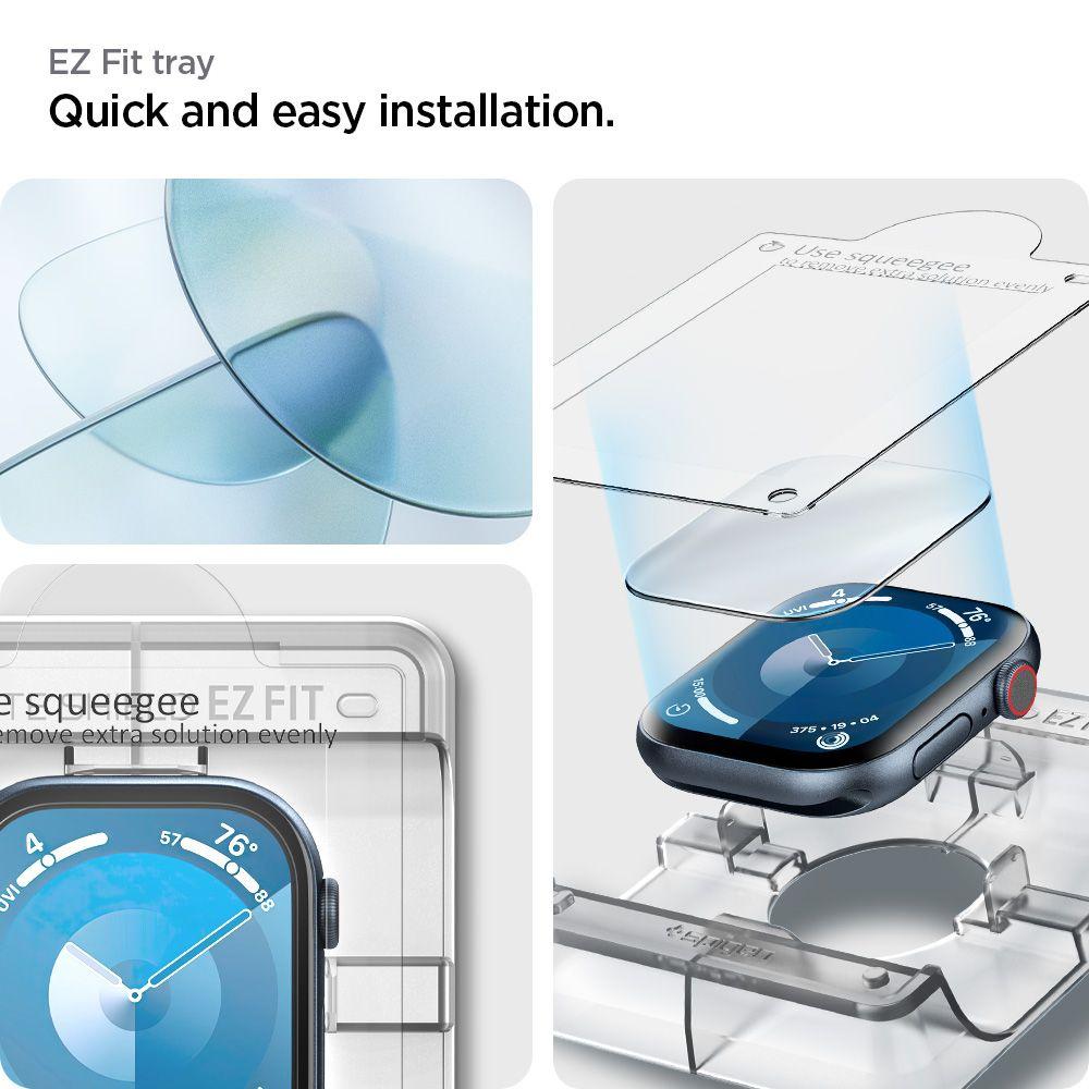 Spigen Elite Shield EZ FIT Hybrid Glass Screen Protector 2-Pack for Apple Watch Series 10 (46mm) - Clear