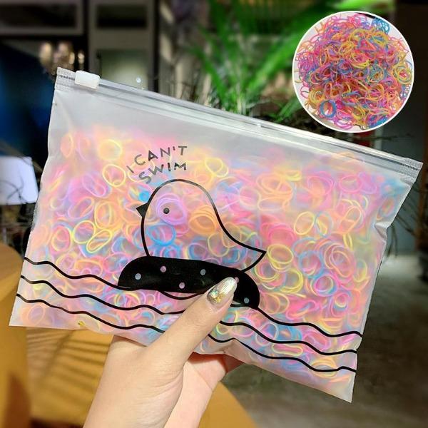 1000 teile/paket Mädchen Bunte Kleine Einweg Gummibänder Gummi Für Pferdeschwanz Halten Scrunchie Haarbänder Mode Haar Zubehör