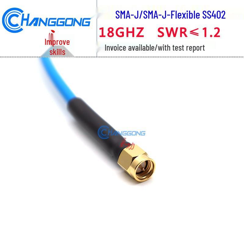 Longgong SS402 Blue Low Loss, Low VSWR SMA Male-to-Male High-Frequency Test Cable
