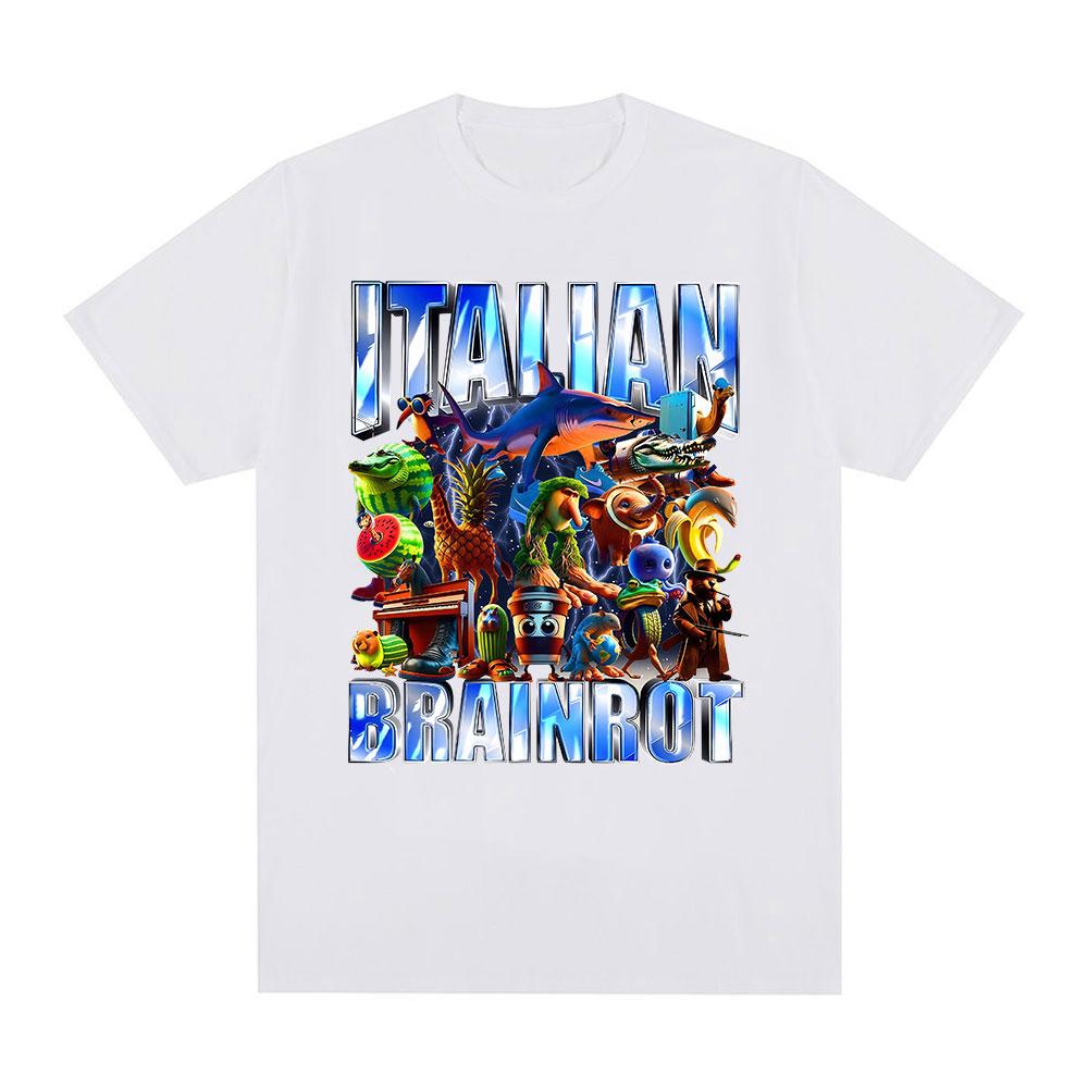Italian Brainrot Tralalero Tralala Tung Tung Tung Sahur Bombardiro Crocodilo Funny Meme Graphic T-shirt Men Women Fashion Tshirt