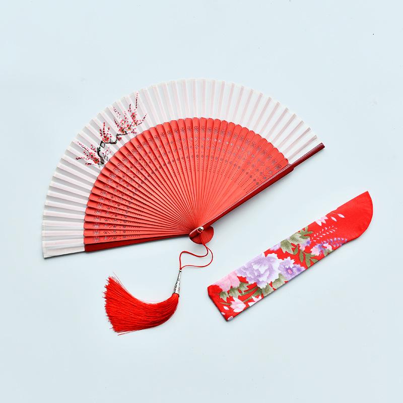 Red Dancing Fan: Classical Chinese Style Folding Fan, Easy-Open Hanfu Accessory