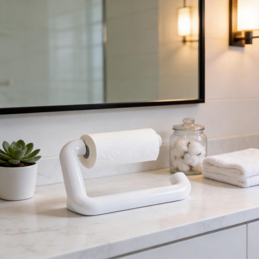Abs Plastic Wall Mount Toilet Paper Holder With Mirror Finish For Bathroom Storage