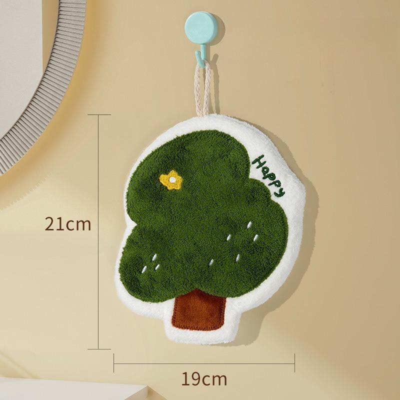 Cute Hand Towel Absorbent Hanging Plush Thickened Bathroom Towel Handkerchief Hand Washing Small Square Towel Kitchen Rag
