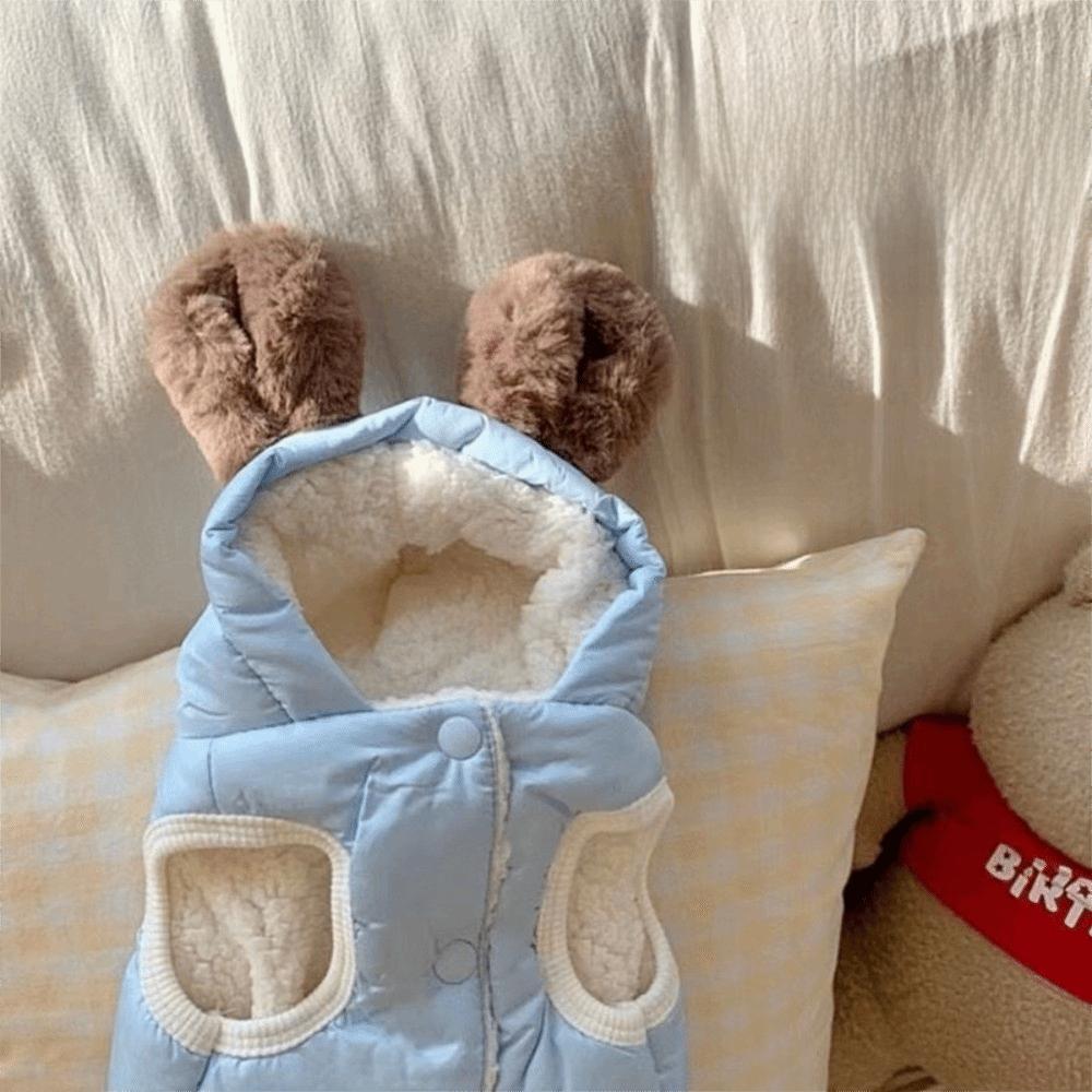 Plush Lining Dog Hiking Jacket Winter Dog Bodysuit Fashion Pet Clothes Cat