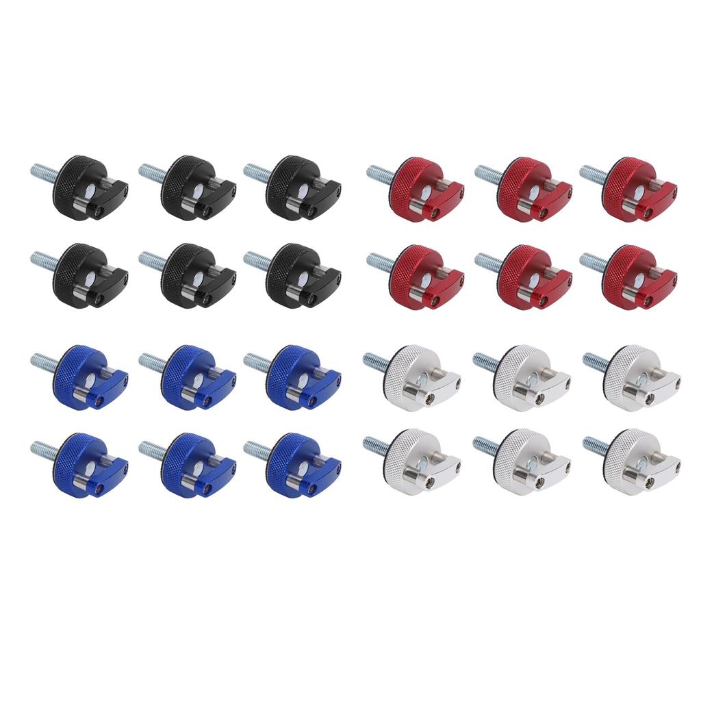 6PCS Hard Top Quick Removal Fastener Thumb Screw with D Rings Billet Aluminum for JK JLU JT