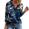 Women's Fashionable And Casual Floral Print V Neck 3/4 Sleeve T Shirt Top Basic V Neck Regular Top