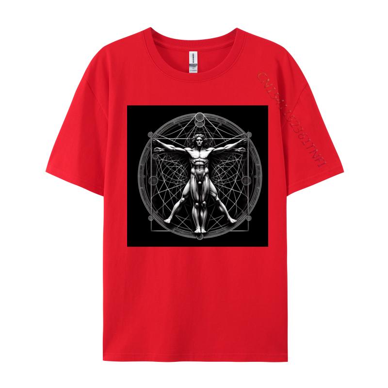 Unisex Clothing Vitruvian Unisex Vinci Tshirts Cotton Design Tops Tees Newest Male T Shirt Fashionable Tees S