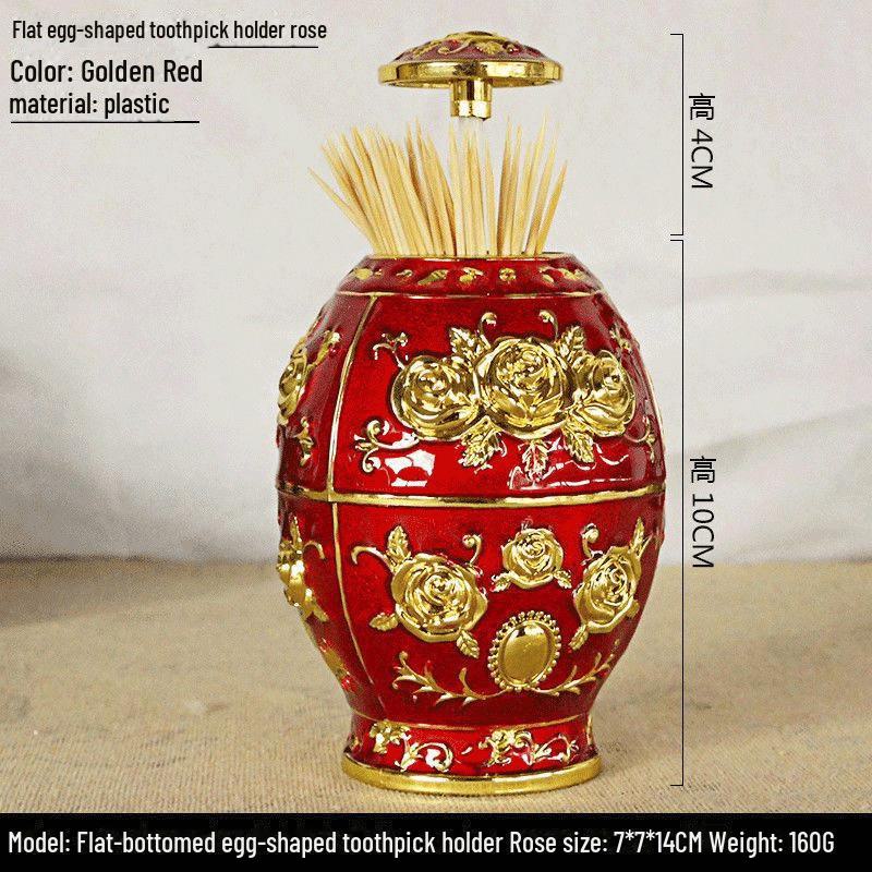 

Металлический держатель для зубочисток в форме яйца из розового золота - Креативный домашний декор